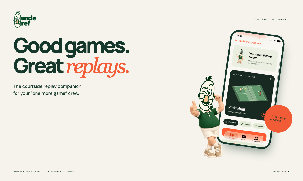 Uncle Ref: good games deserve a replay, with the iOS courtside screen